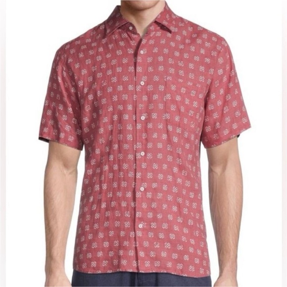 Peter Millar NWT Seaside Kiva Beach Linen Shirt - Fruit Punch Medallion XXL